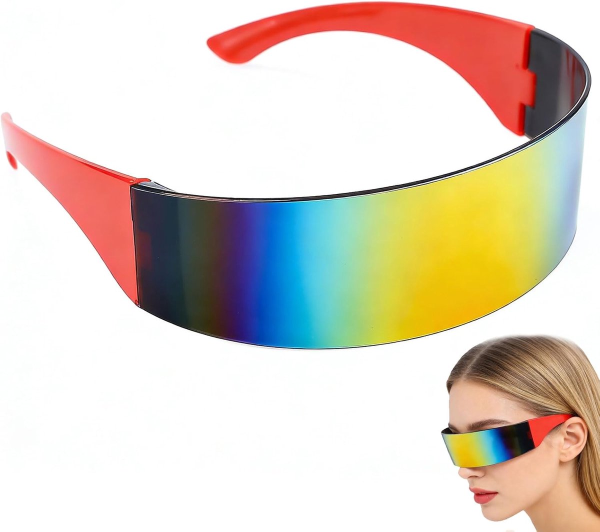 Zonnebril voor Feesten en Cosplay - Lichtgewicht, Comfortabel, Geschikt voor Volwassenen, Ideaal voor Muziekfestivals en Halloween - Modern Design, Gouden Benen