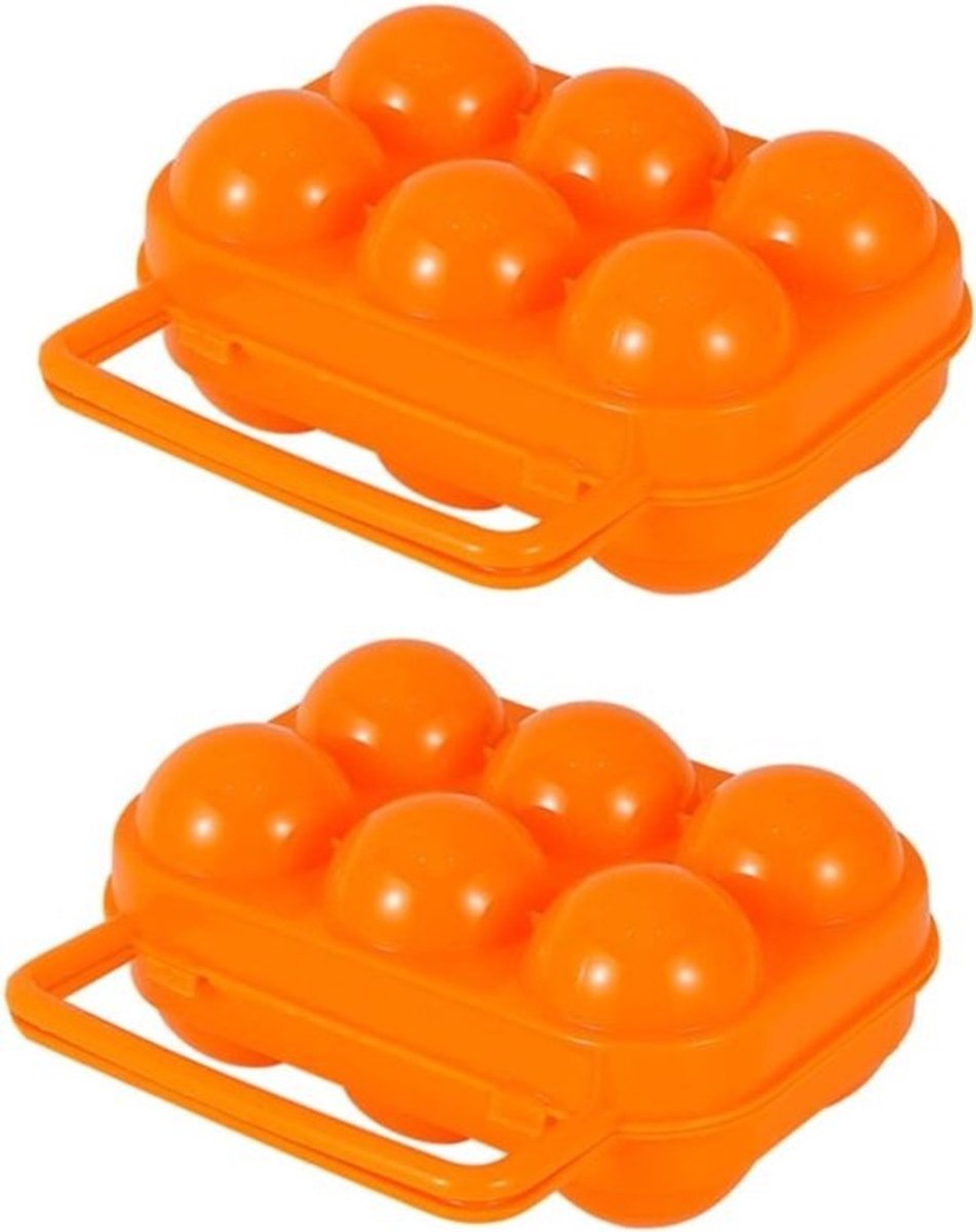 Eierdoos Buiten - Eierhouder Bak - Veilige Eier Opslag - Verstevigd Ontwerp - Voor 12 Eieren - Oranje