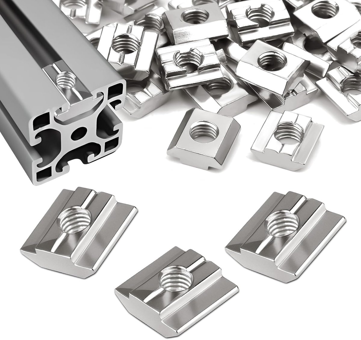 60 stuks groefstenen M6 type B T groef rail M6 glijmoeren