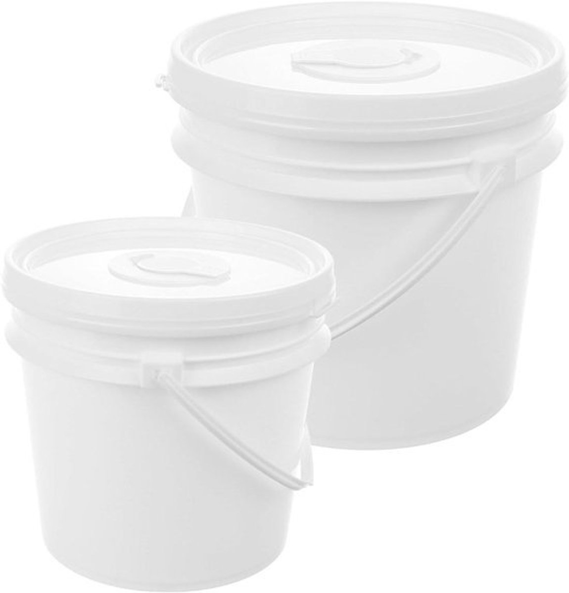 Emmers met Deksel - Dispenser Vochtige Doekjes - Hygiënisch Opbergen - Luchtdichte Afsluiting - 20.5 x 20.5 cm - Wit