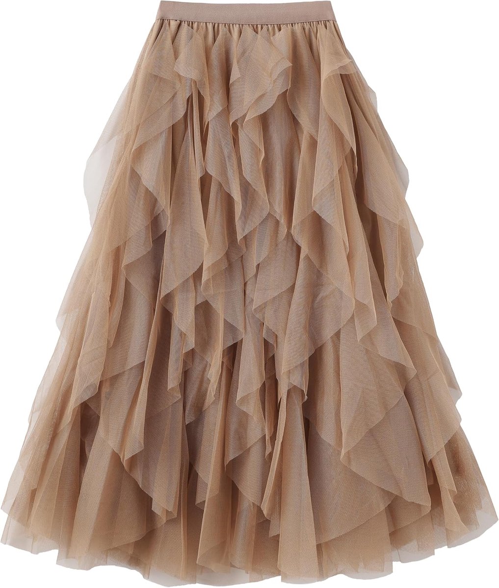 rok voor dames, elastisch, getailleerd, lange gelaagde rokken, meerlagige porm geplooide rokken mesh tutu rokken gezwollen A-lijn prinses elegante vintage party maxi rokken