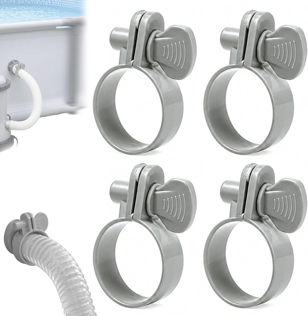 Slangklemmen set van 4 - 1 1/4 inch - duurzaam kunststof - betrouwbare waterdichte verbinding - ShopVlot