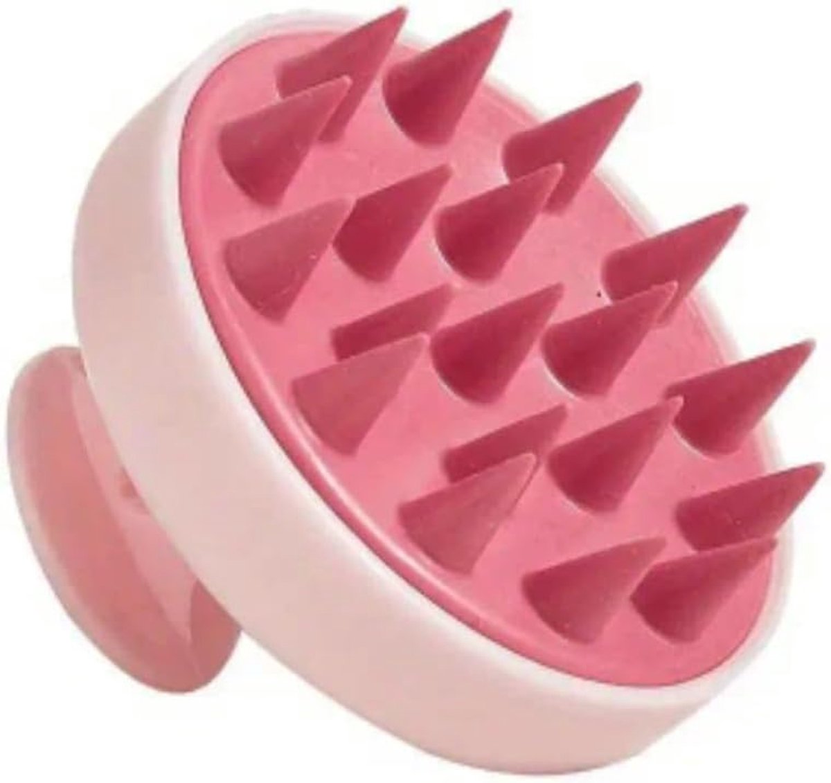 Hoofdmassageborstel, waterdichte shampoo-massageborstel met zachte noppen, haarverzorgingsgereedschap (roze)