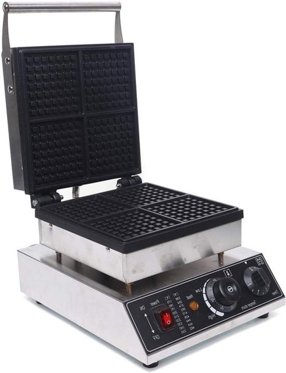 Wafelijzer - Dik Beslag Apparaat - Lekkere Wafels Maken - Snelle Tijd & Temperatuur Controle - 1750 Watt - Roestvrij Staal