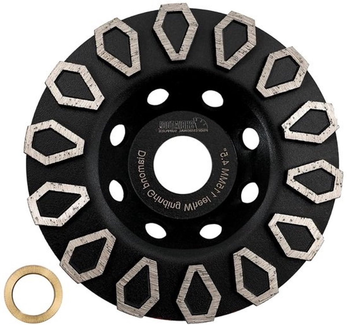 Beton Diamant Slijpschijf - Schuur- Polijstschijf - Beton Bewerken - Speciaal Diamantontwerp - 115mm - Grijs
