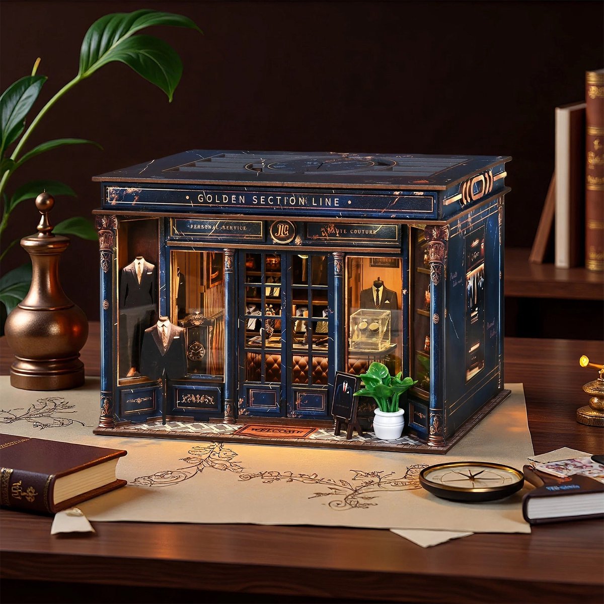 Miniatuur bouwpakket Golden Section Line - 3D Puzzel met Handleiding - DIY - Miniatuur Modelbouw Hout Kinderen en Volwassenen - Houten bouwpakket - Assemblr