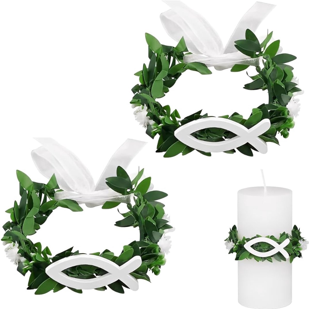 2 stuks druppelbescherming, communiekaars, druppelvanger voor kaarsen, druppelbescherming, druppelbescherming, kaarskrans voor doopkaarsen, communiekaarsen, bruiloftskaarsen