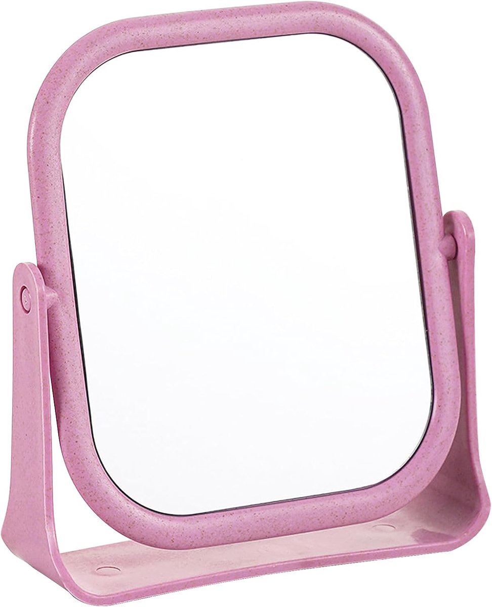 Make-upspiegel vierkant 19,5 x 16 cm - staand - 360 graden draaibaar - ideaal voor make-up - ShopVlot