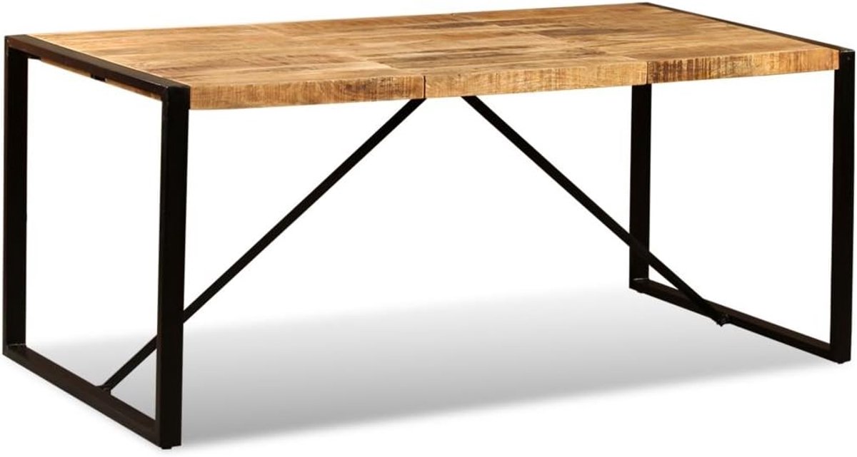 Rechthoekige industriële eetkamertafel van massief hout voor keuken/tuin/binnen/buitenterras