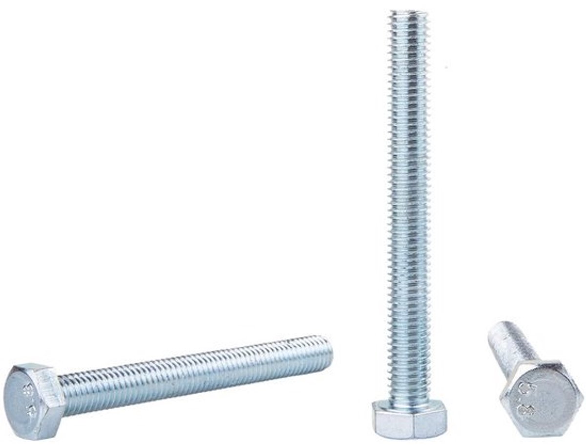 Gegalvaniseerde Zeskantschroeven M8 x 70 mm - Set van 50 - Volledig Schroefdraad