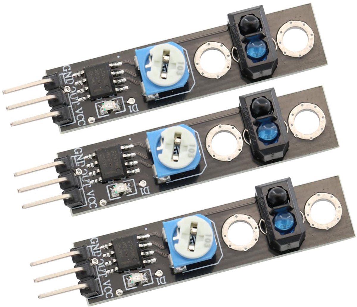 Lijnvolger-Trackingsensormodule TCRT5000 Reflecterende Foto-elektrische Sensor Obstakel-Infrarooddetectiesensor Instelbare Gevoeligheid voor Arduino (Verpakking van 3)