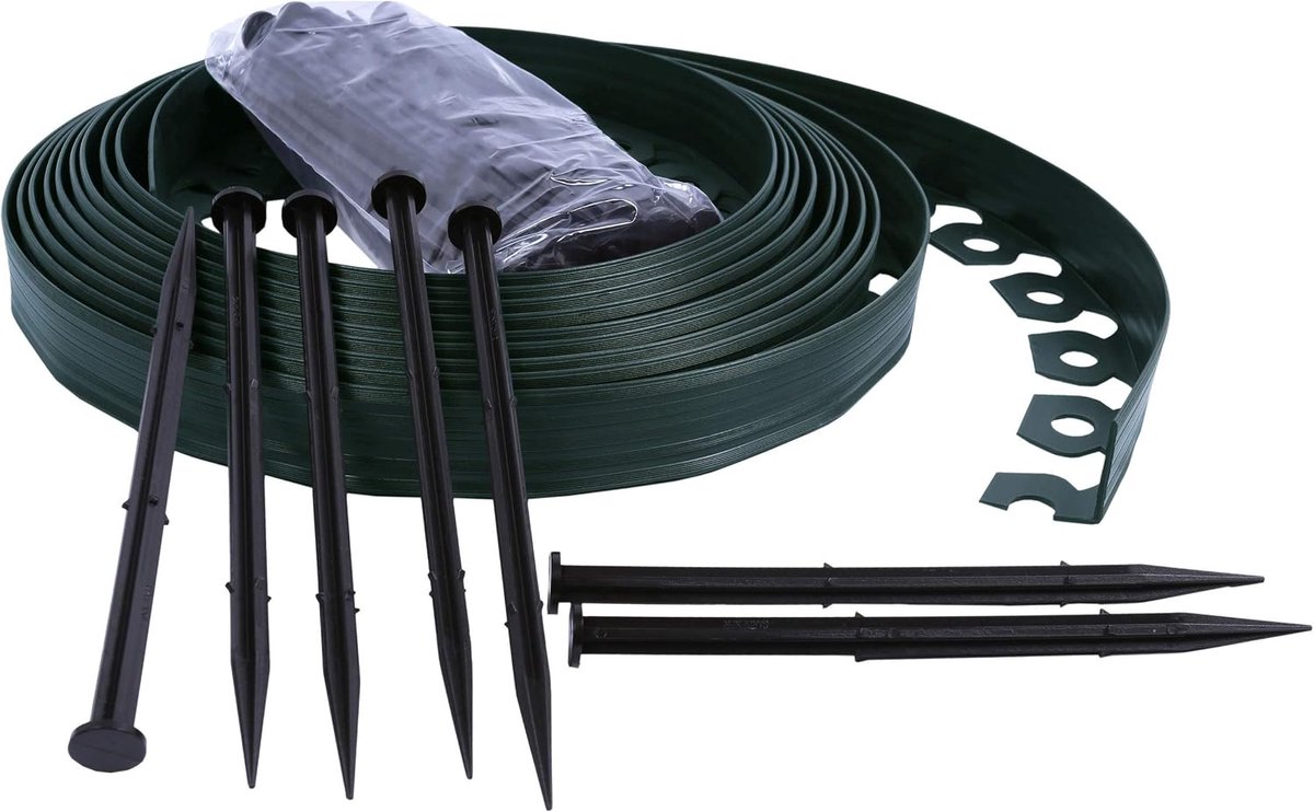 tuinrand, zachte gazonrand, tuinrand van kunststof, 4 cm hoog (10 m, groen)