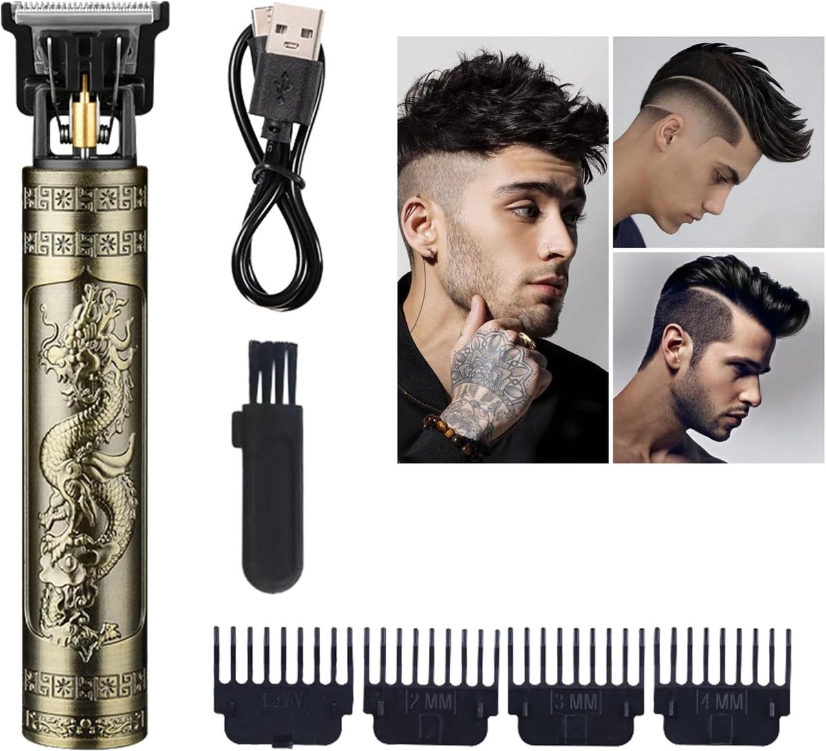 Tondeuseset, tondeuse mannen, haartrimmer met geleiding kammen, baardtrimmer, baardtrimmer, mannen T-vormige trimmer, professionele kapper-oplaadbaar, B