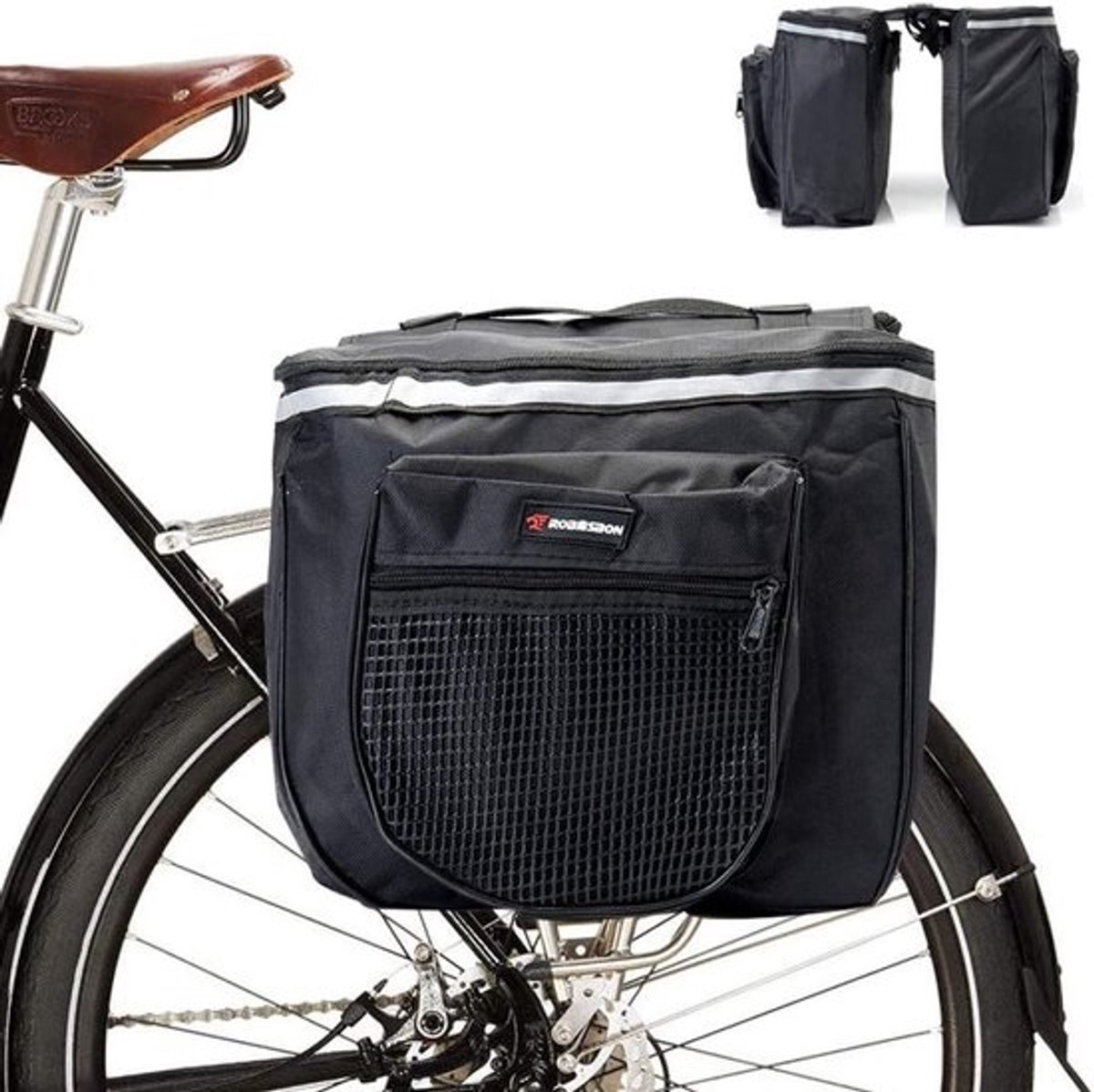 Dubbele Fietsbagage Tas Achterop - Waterdichte Fietstas voor Bagagedrager