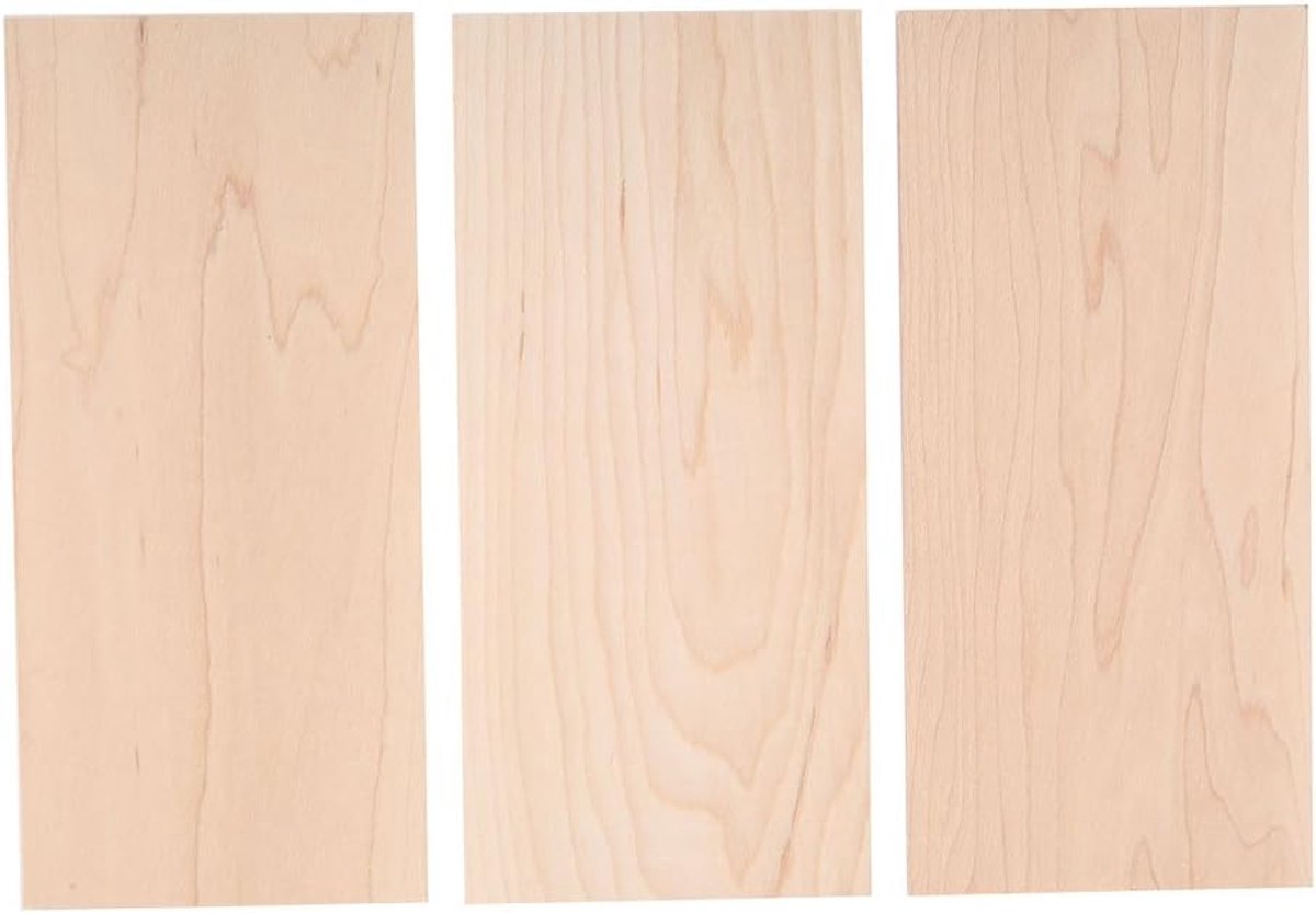 3 Stks Gitaar Fineer Esdoorn Hout Rechthoek Gitaar Kop Handgemaakte Materiaal DIY Deel voor Luthiers: