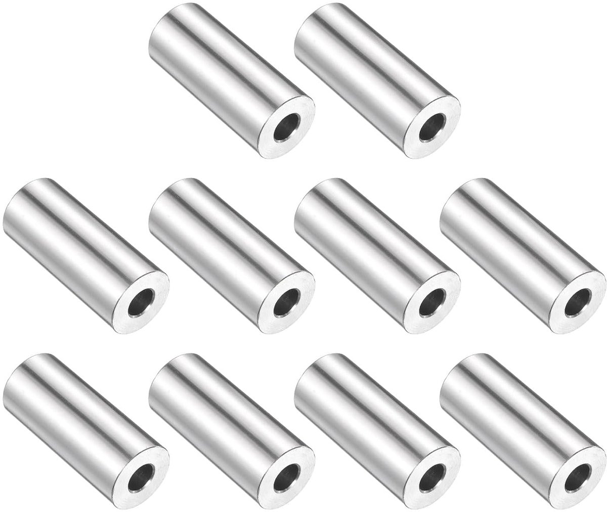 10 stuks roestvrijstalen afstandhouders 5/16" boring x 3/4" AD x 1-3/4" lengte schroefbus glad oppervlak rond metalen afstandshulzen voor M8 schroeven, bouten en stangen