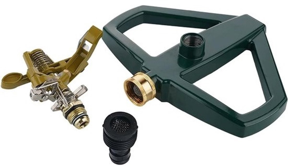 Gazonsproeier - Pulssproeier - Tuin bewateren - Volledig metalen - Tot 540 m2 - Groen