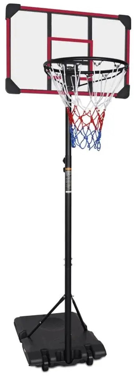 Bresht Basketbalstandaard - Basketbalpaal - Verstelbaar - Verrijdbaar - Vulbare Voet - 71 x 46 cm Backboard - 170 tot 213 cm