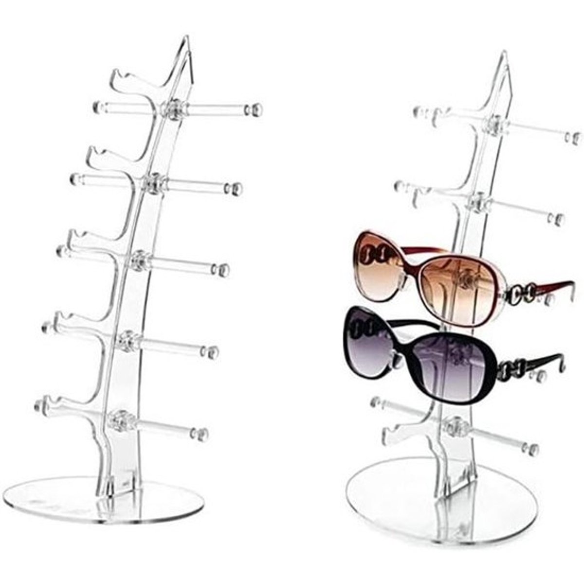 Brillen Display - Zonnebril Rack - Brillen Organiseren - Acryl Materiaal - 2 Stuks - Transparant