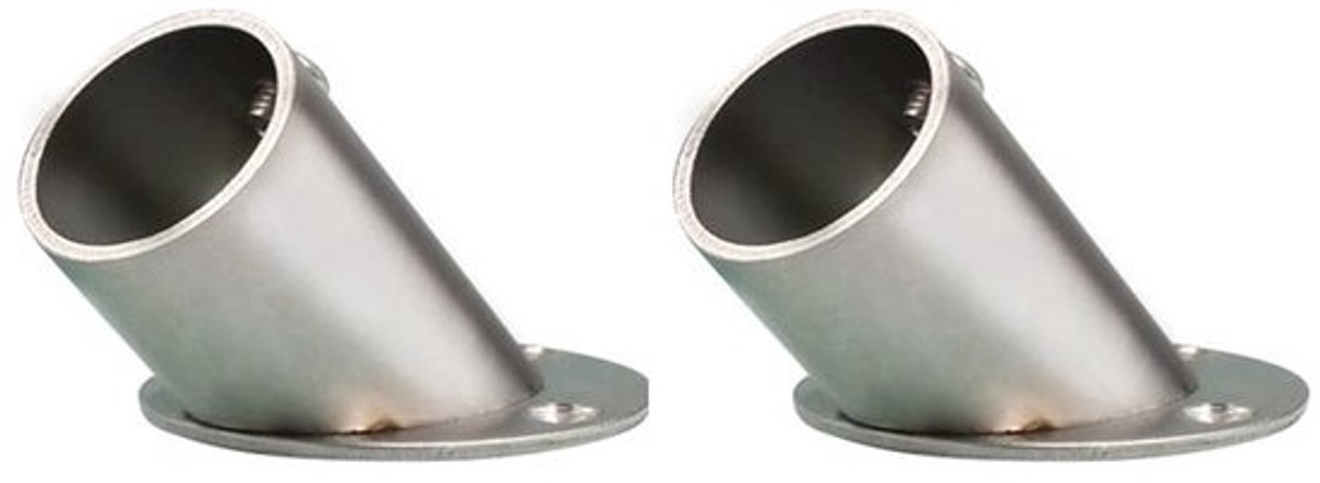 Dailygoods - 2 Schuine Flens Eindbeugels voor Gordijnroedes