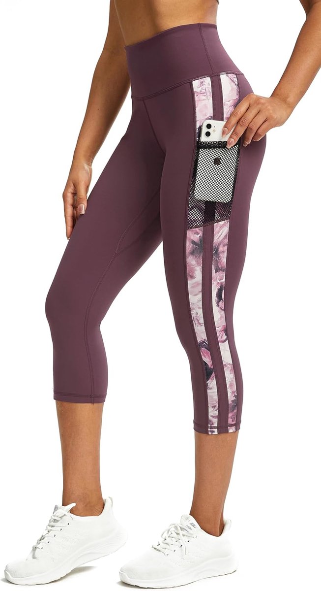Leggings voor dames, 3/4 joggingbroek met zakken, sportbroek voor dames, 3/4 ondoorzichtig, fitnessbroek, leggings voor dames