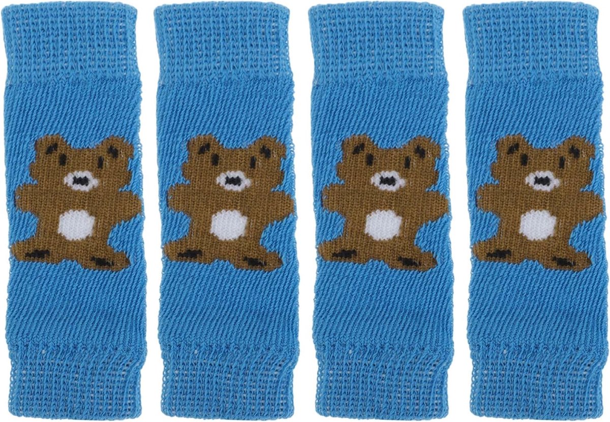 Pack van 4 hondenbeenwarmers winter zachte warme gebreide hondenbeenbeschermers, hondenbeenbeschermers gewrichtsbescherming, geschikt voor kleine honden kittens puppy's, small, blauwe beer