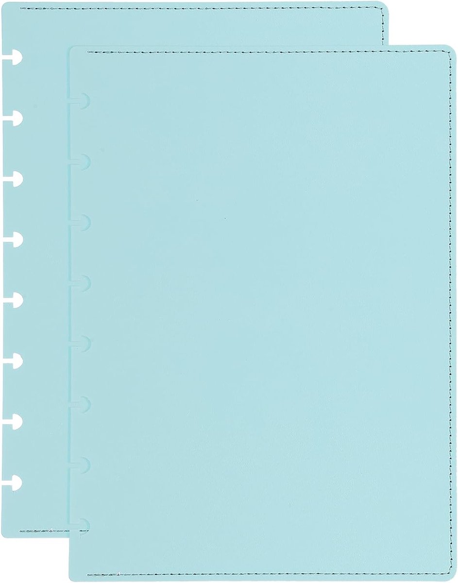 1 set lederen Discbound notitieboekhoes, 16 x 22 cm A5 formaat Disc Planner-hoes voor Disc notitieboek kantoorproduct, lichtblauw