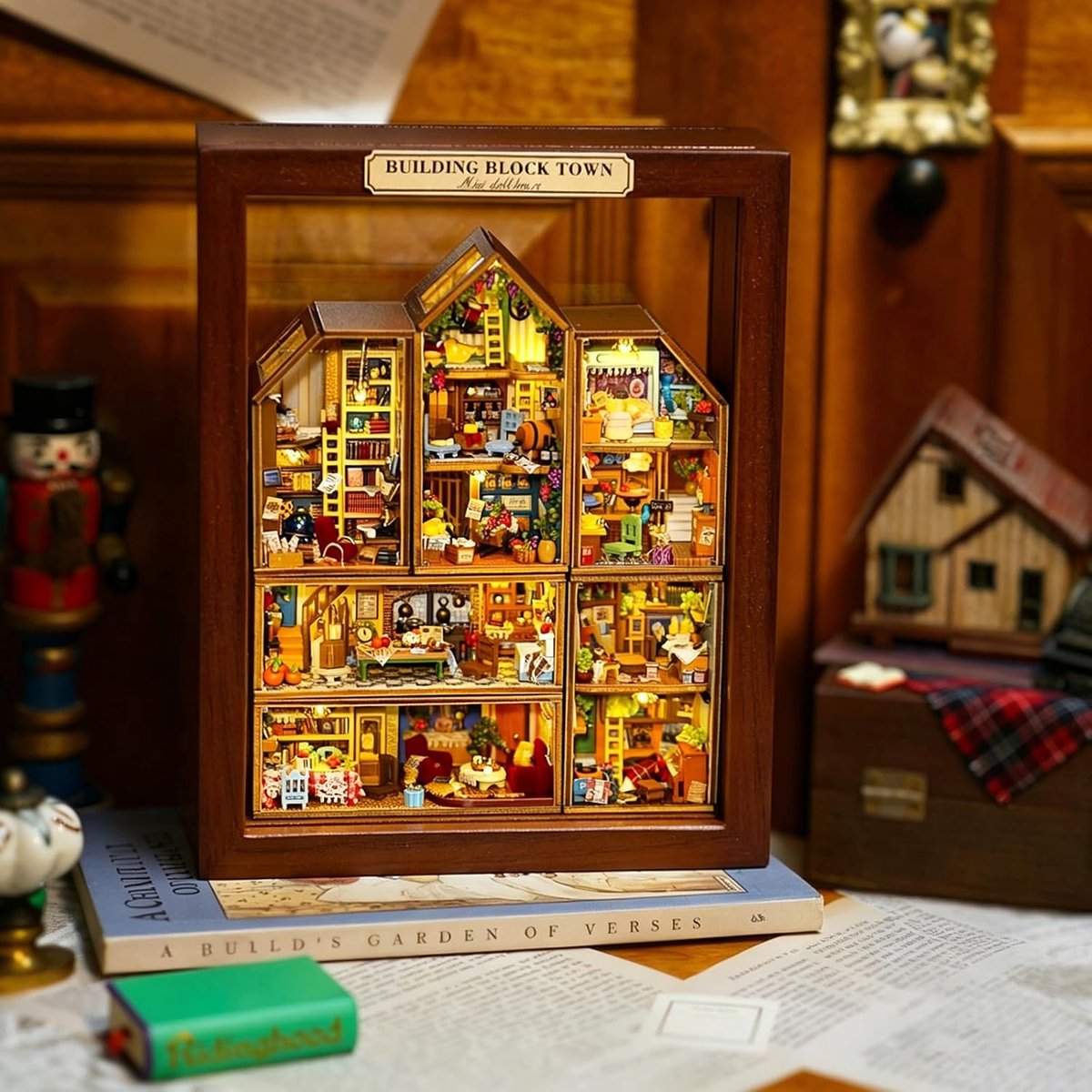 Doe-het-zelf miniatuurhuis-bouwset, mini-huisbouwset voor volwassenen om te bouwen, poppenhuis bouwset van hout met meubels, kerst- en verjaardagscadeaus