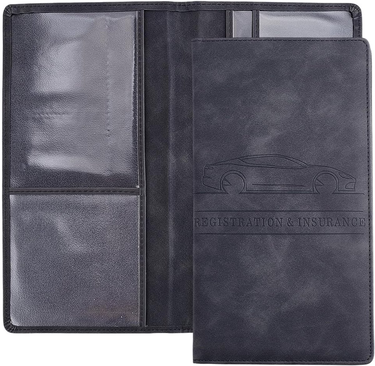 Hoesje voor kentekenbewijs en verzekeringen, van PU-leer, organizer voor dashboardkastje, beschermhoes voor rijbewijs, documentenhouder, voor dames en heren