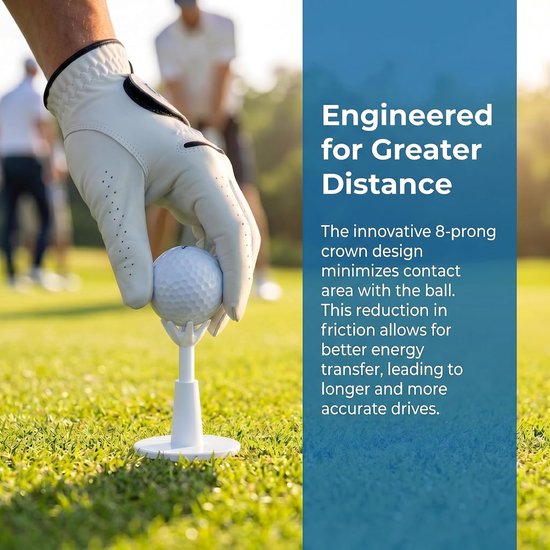 Tees van kunststof en rubber, in hoogte verstelbaar 5,3 - 7,4 cm, voor Driving Range Mat & Golf Simulator, onbreekbaar golfaccessoire voor mannen met indoor en — afbeelding 3