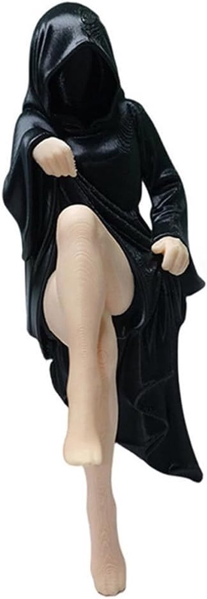 2 stuks gothic figuur decoratie, sculptuur vrouw jurk zwart, tafeldecoratie Halloween, gothic standbeeld sexy voor kantoor, auto, bibliotheek, donker, danspositie