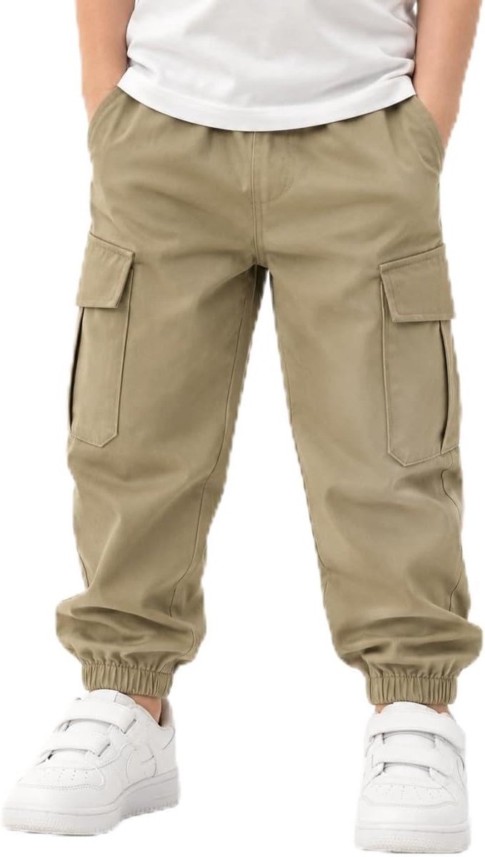 Jongens Cargo Broek Kinder Joggingbroek Jongens Broek met Zakken Elastische Taille Casual Outdoor 1-5 Jaar