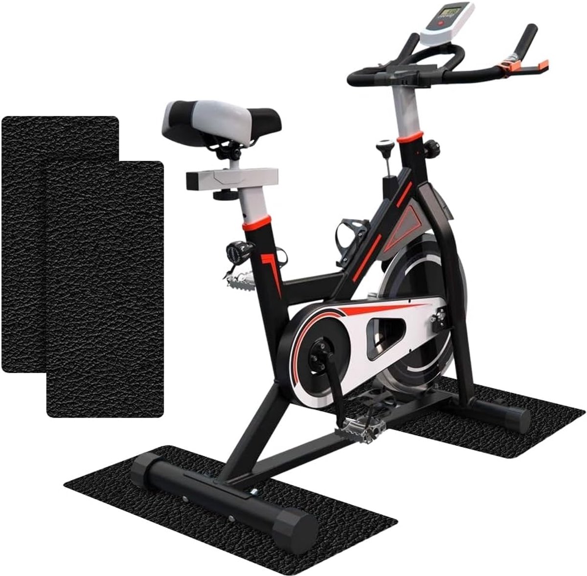 vloerbeschermingsmat, beschermmatten fitness, stootvaste vloerbeschermingsmat, loopbandmat, 6 mm dik, antislip onderlegger voor fitnessapparaten, voor vloermat onder loopband, 28 x 70 cm x 2