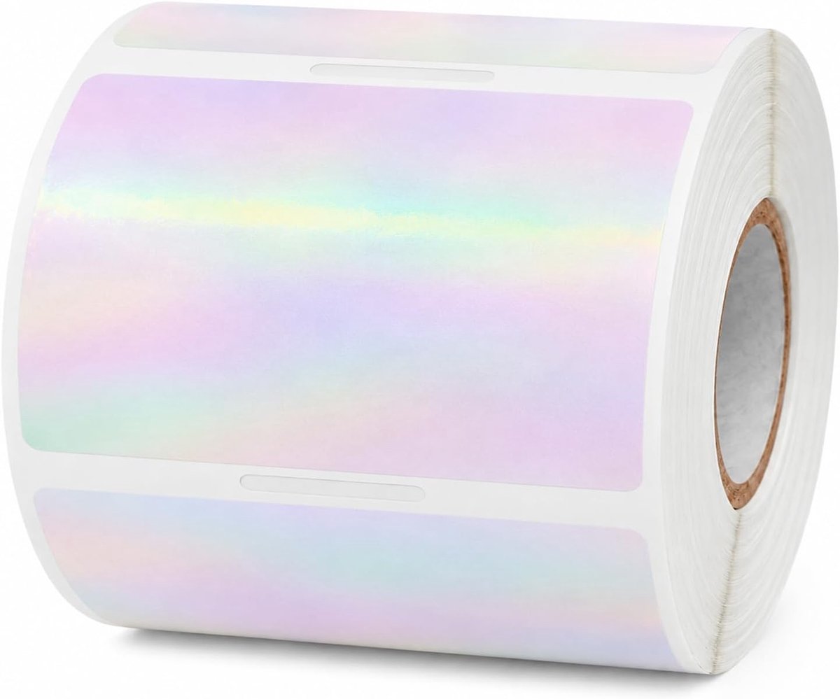 thermische etiketten vinyl 50 × 76 mm zelfklevende regenboog direct afdrukbare adresstickers rol waterdichte printerstickers voor QR-code DIY naamplaatje Pack van 300