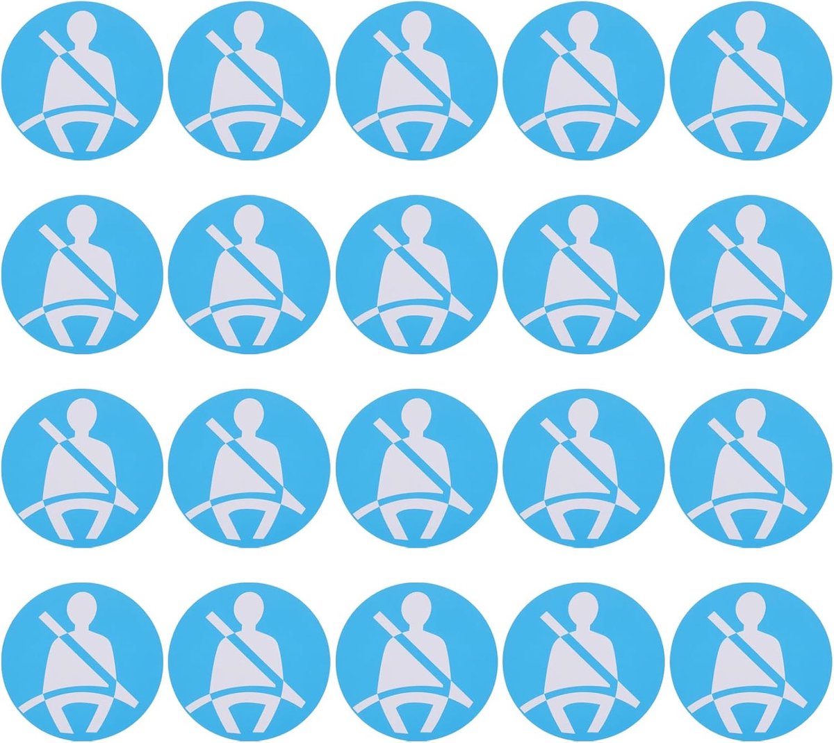 20 Stuks Draag Veiligheidsgordels Stickers 46x46mm Veiligheidsborden Zelfklevende Sticker Veiligheidssymbool Gebruikt in Auto's Vrachtwagens Andere Outdoor Voertuigen