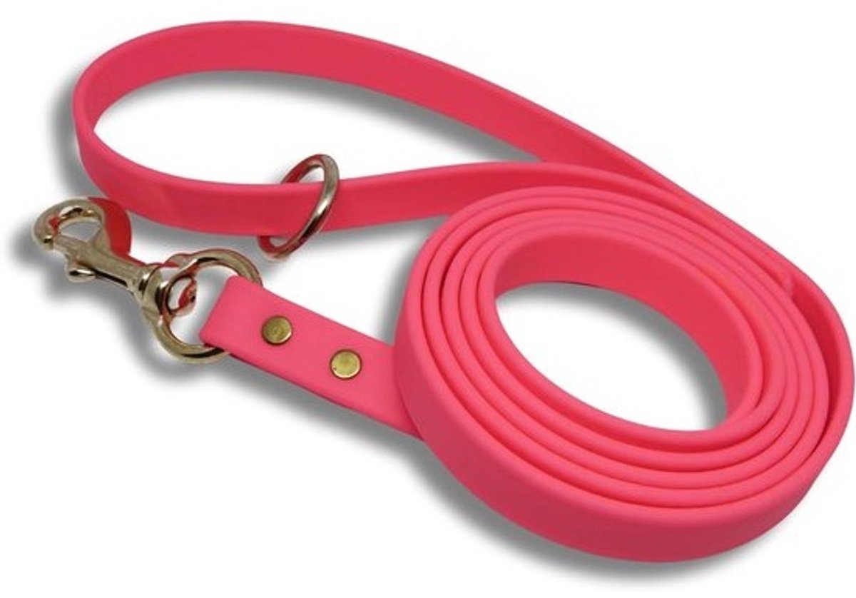 Hondenriem Biothane - Trainingsriem Hond - Hondentraining Wandelen - Waterdicht Weerbestendig - 6 voet lengte - roze