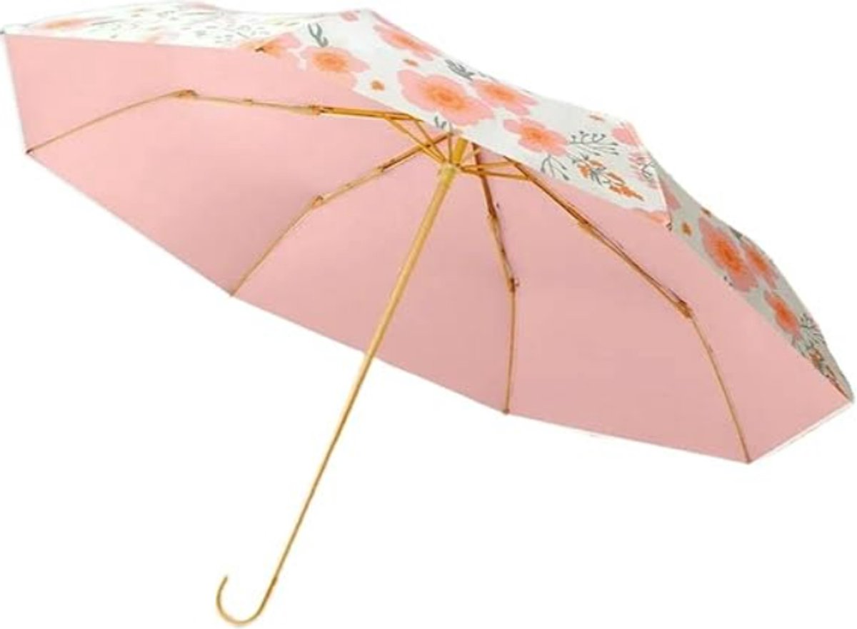 Opvouwbare Paraplu – Compact & Lichtgewicht – Draagbaar – Voor Dagelijks Gebruik – Mini Formaat – Roze