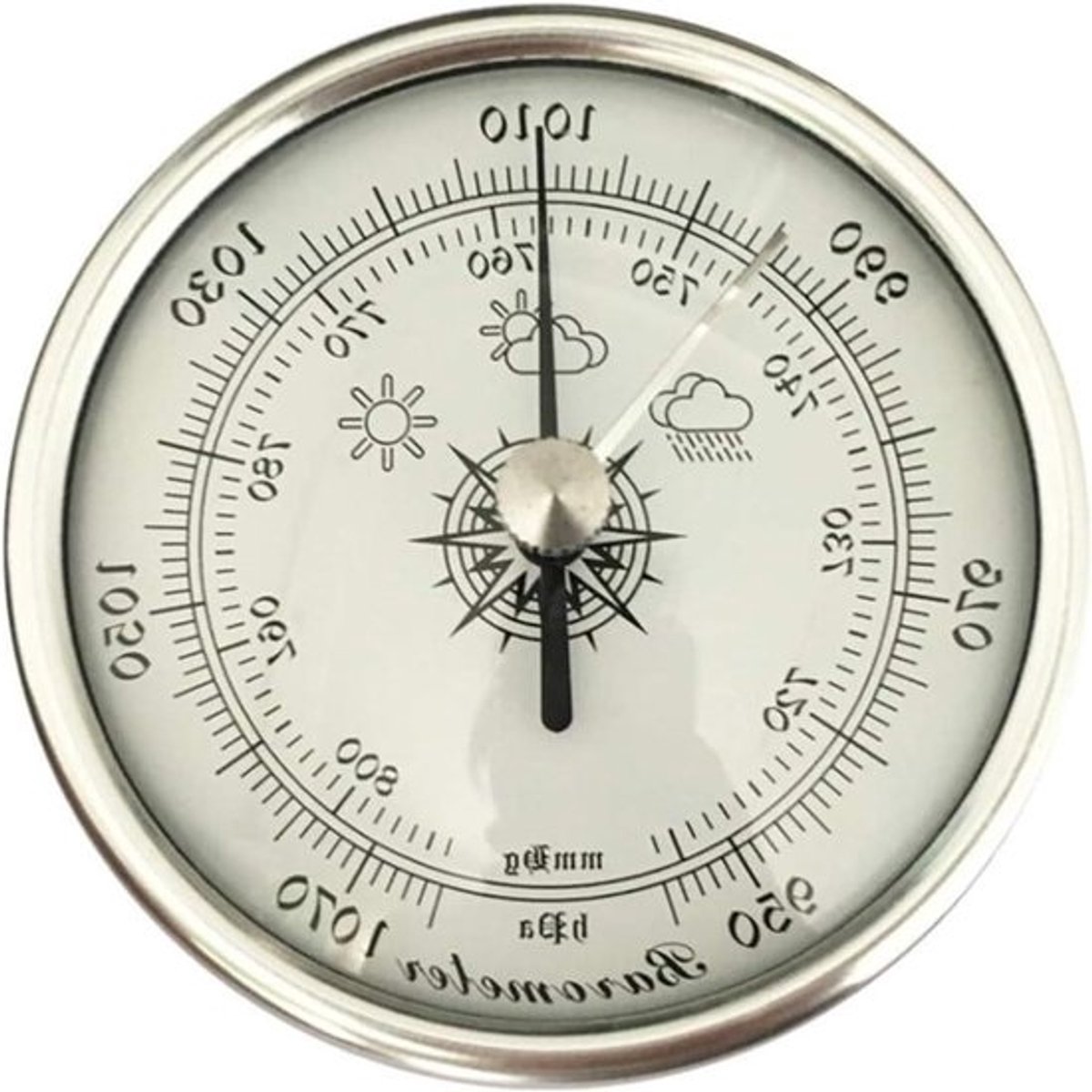 Analoge barometer, analoge aneroïde barometer Diameter ronde visbarometer met PE-rubber 72 mm