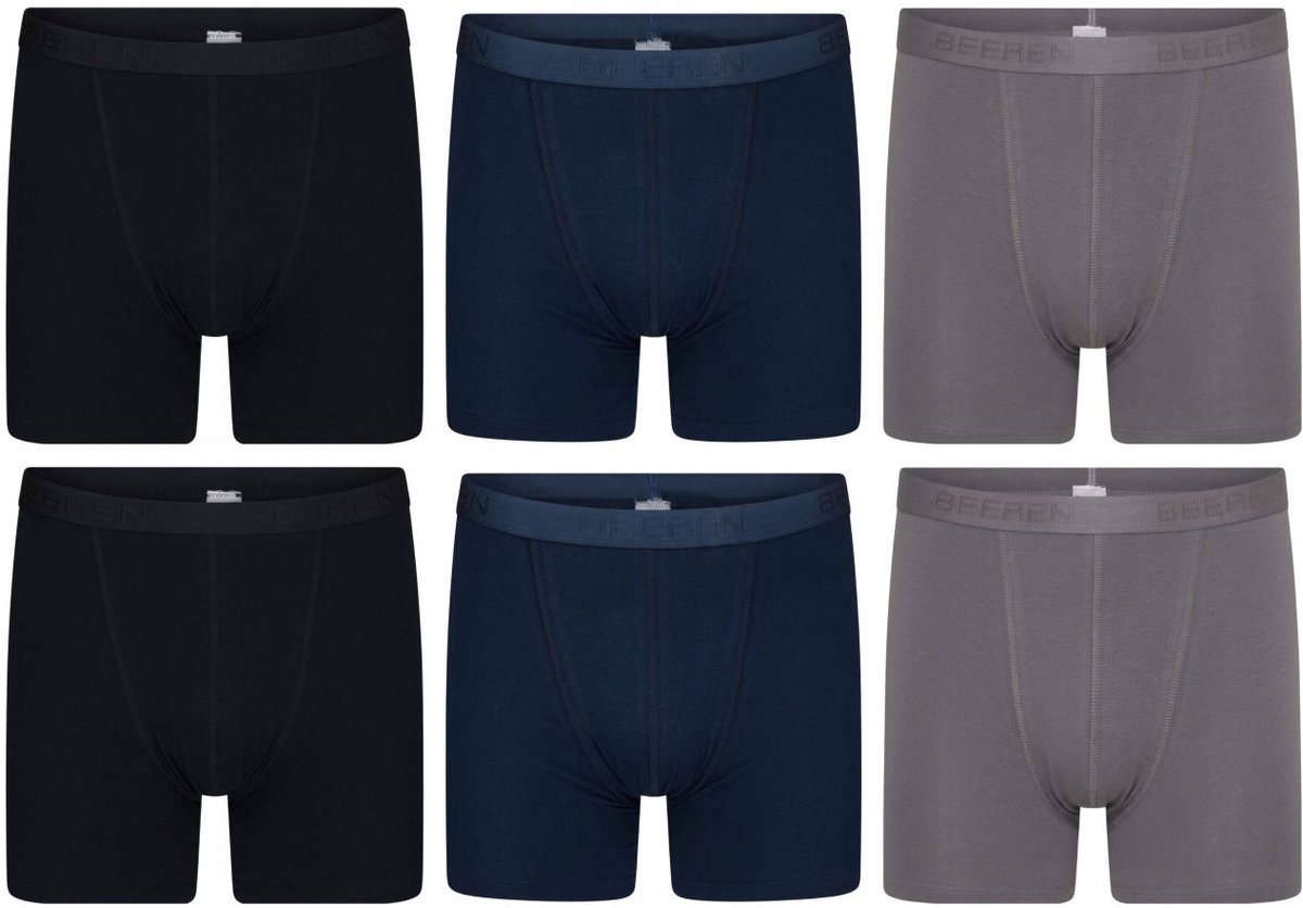 Beeren Bodywear Heren Boxershorts 6-pack - Roger Donker (ZONDER - Katoen