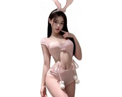 Bunny-kostuum Senpai Anime Cosplay Lingerie Set Halloween rollenspel konijn outfits één stuk bodysuit