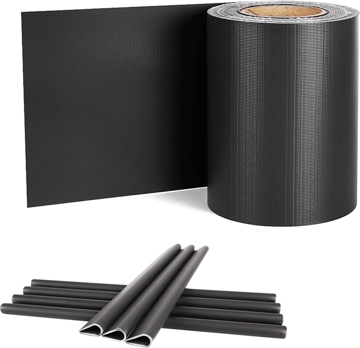 PVC zichtweringstrips voor dubbele staafmatten, 35 m x 19 cm dubbelstaafmattenhek, ondoorzichtige omheining folie incl. 20 bevestigingsclips, zichtwerende folie omheining voor tuinhek en balkon, antraciet