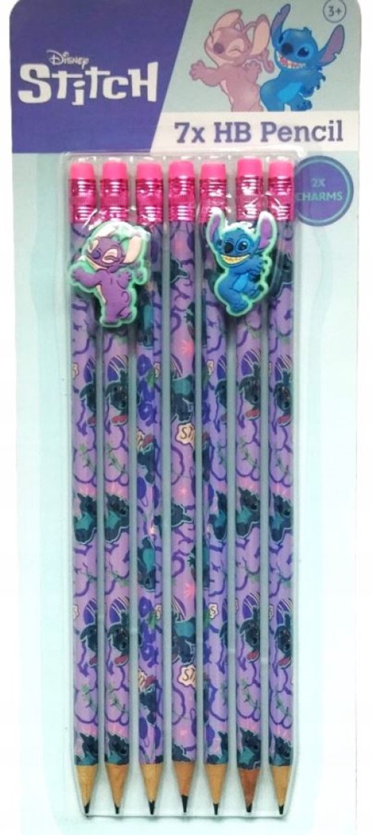 Disney Stitch 7-delige potlodenset met twee hangers