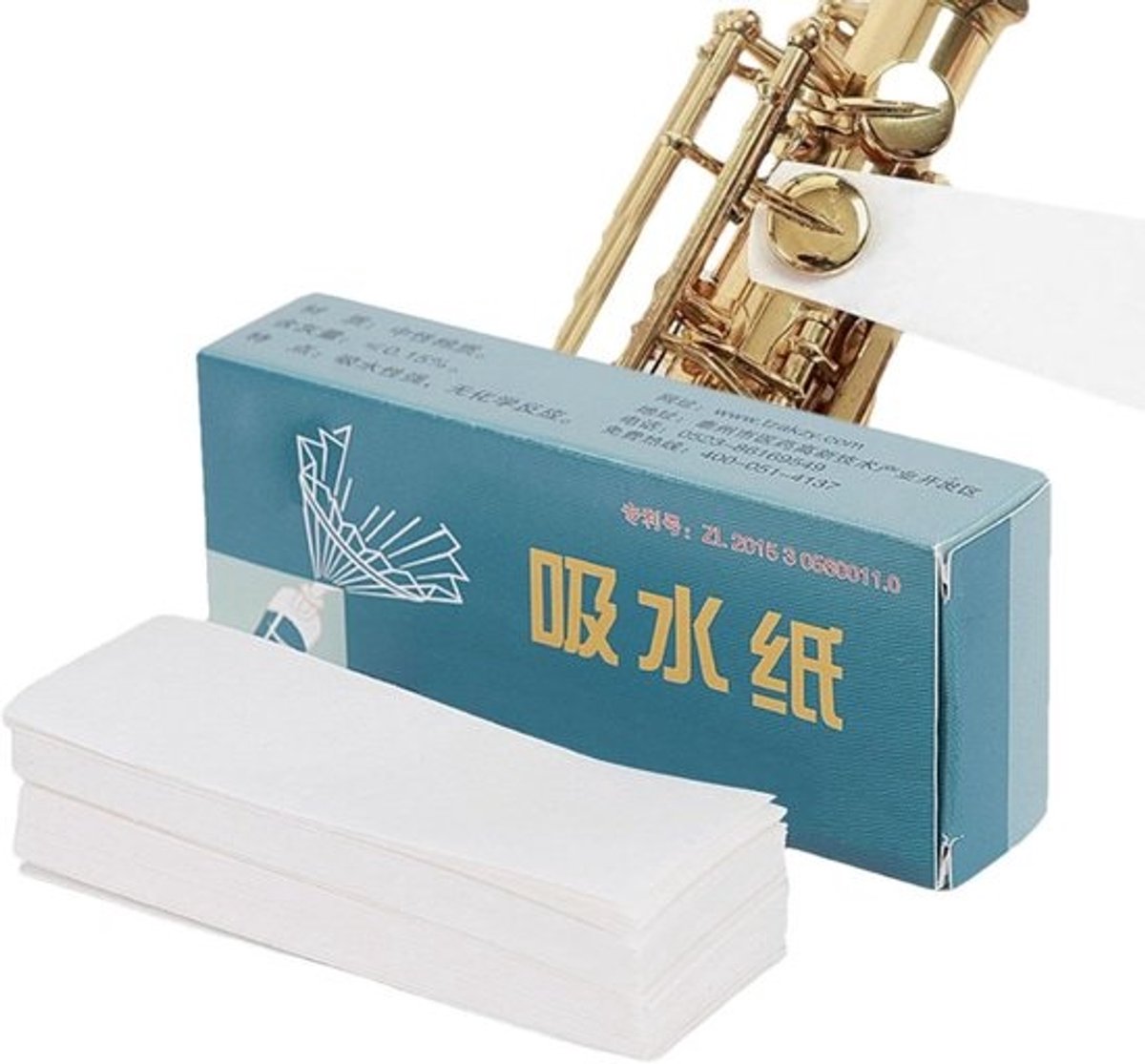 Saxofoon papier - Pad reiniger - Instrument onderhoud - Hoge absorptie - 100 vellen - Wit