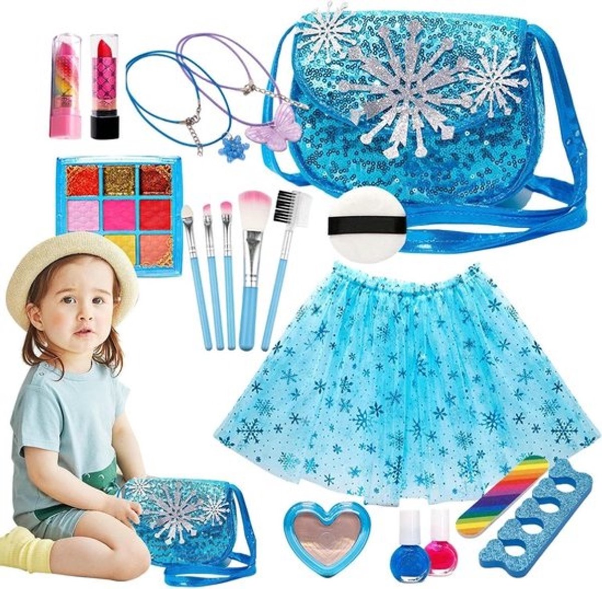 Make-up Speelgoed - Nep Make-up - Kinderen Spelen - Draagbaar en Wasbaar - 21 x 17 x 8 cm - Multi
