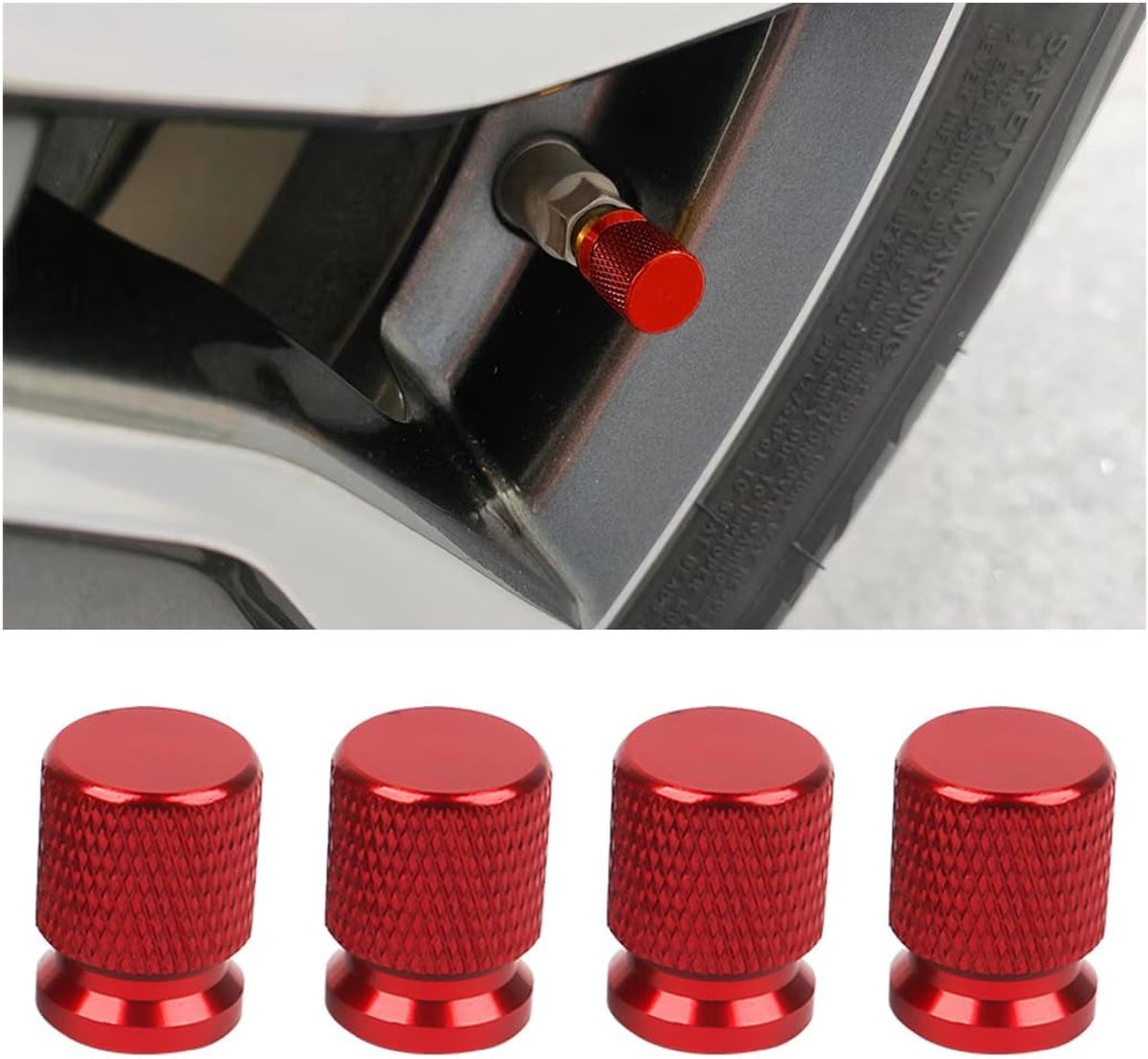 Dailygoods- Ventieldoppen 4 Stuks - Aluminium Ventieldoppen - Fijnmazige Ventieldoppen - Universele Ventieldoppen - Lichtgewicht Ventieldoppen - Duurz