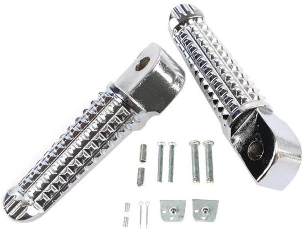 Motorfiets Voetsteunen - Pedaalsteunen Motor - Comfortabel Rijden - Universele Pasvorm - 380 g - Zilver