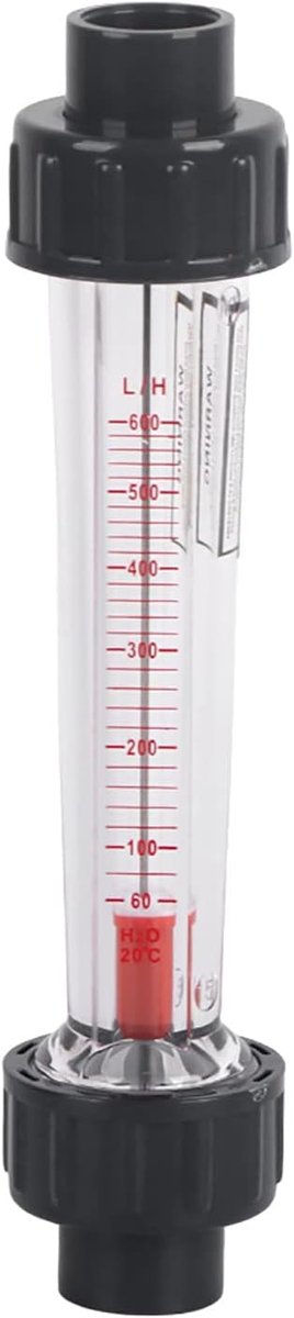 Dailygoods- Stromingsmeter 60-600 l/u - Kunststof - Vlotter - Rotameter - Nauwkeurigheid 4% - Zuur- en alkalibestendig - Flowmeter