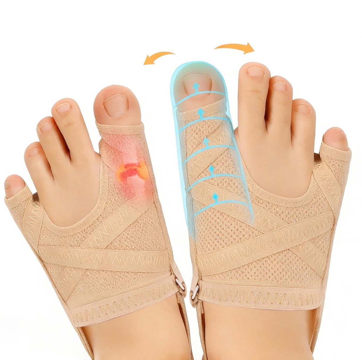 1 paar hallux valgus-correctiesokken, sokken voor hallux valgus, hallux valgus-spreider, correctie en bescherming voor mannen en vrouwen, pijnverlichting (L, 38-42)