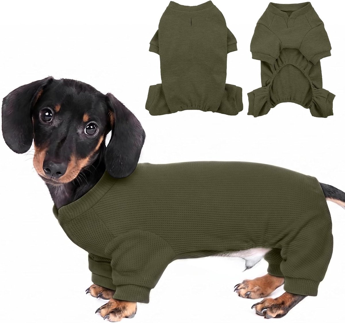 hondenbody, dunne hondenpyjama, onderkleding overall voor thuis, hondenoverall zomer, ademende hondenoverall bontbescherming, slaap- en huispak, legergroen, S