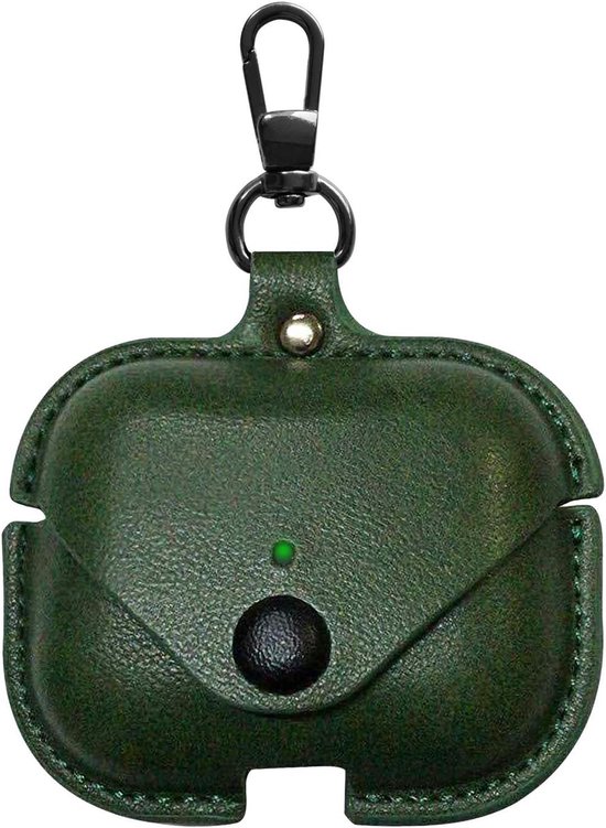 Leather Protective Cover Compatible for AirPods Pro Case 2019, Shockproof Protective Case with Keychain for AirPods Pro Charging Case, Green — afbeelding 5